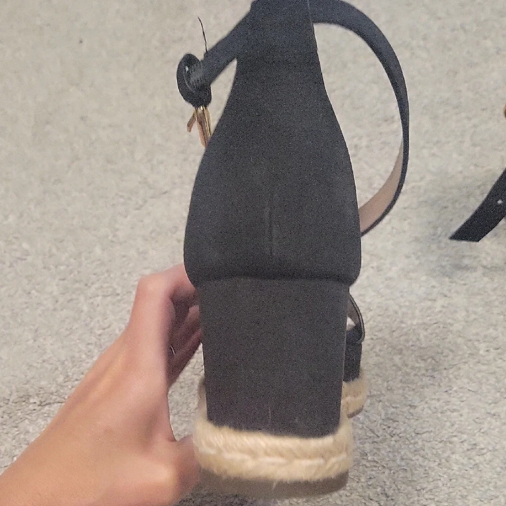BCBGeneration Black Espadrille Wedges